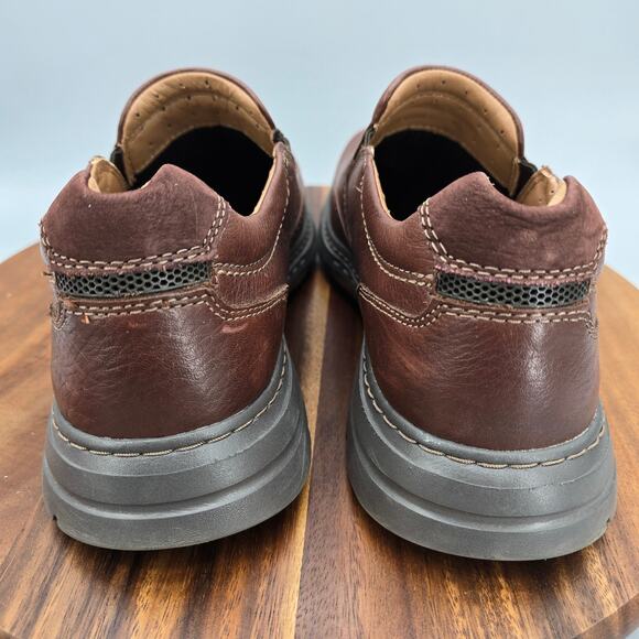 Clarks Shoes Mens 10.5 M Brown Tumbled Leather Un Brawley Slip On Casual Loafers main image 6